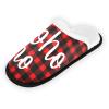 Ho Ho Ho Santa Laughing Spa Slippers Red and Black Tartan Plaid Christmas House Slippers Memory Foam Slippers Indoor Outdoor Home Shoes L for Men Woman view 4