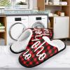 Ho Ho Ho Santa Laughing Spa Slippers Red and Black Tartan Plaid Christmas House Slippers Memory Foam Slippers Indoor Outdoor Home Shoes M for Men Woman view 3