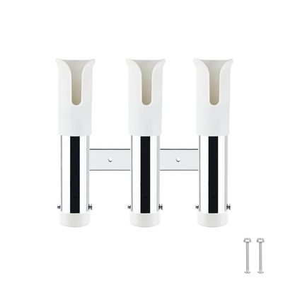 CUREOL 3 Tubes Link Slotted Rod Holders Boat Fishing Rod Rack Holder Portable Pole Tube Mount Bracket Socket Rack Accessories (Color : 0-10bar BN)