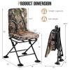 Tangkula Hunting Chair, 360 Degree Swivel Camouflage Portable Folding Hunting Blind Chair with Padded Cushion, Adjustable Foot Pads for Blinds, Fishing, Camping view 3
