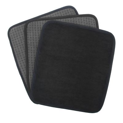 Anglekai 3 Pack Bowling Ball Towels, 10" x 8" Microfiber Bowling Shammy Accessories with Easy-Grip Dots Non-Slip (Black)