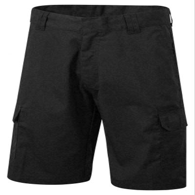 DIGITALSPOT Mens Flat Front Workwear Cargo Shorts Adults Plain Pocketed Combat Short Pants Black