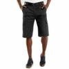 DIGITALSPOT Mens Flat Front Workwear Cargo Shorts Adults Plain Pocketed Combat Short Pants Black view 2
