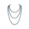 1920s Pearls Necklace Long Fake Pearls Necklace Retro Vintage Imitation Pearls Layered Necklace Pearl Strand Costume Jewelry for Women -Gray view 1