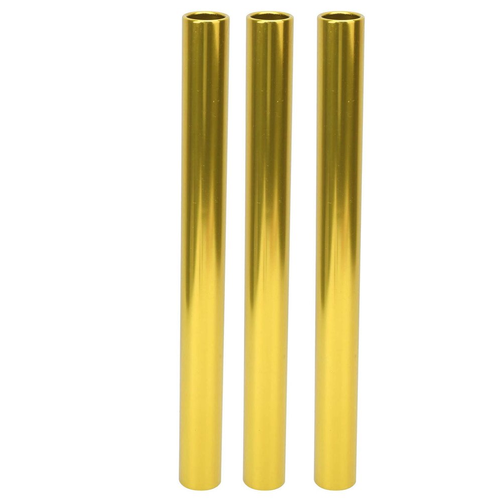Relay Baton, 3Pcs Aluminum Alloy Electroplating Relay Batons Track and Field Sprint Match Batons for Outdoor Running Field Race Sports Relay Events, Gold(Gold)