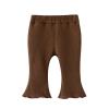 Toddler Pants Children Kids Infant Newborn Girls Ribbed Leggings Ruffled Pants Trousers 0-5 Years (Khaki, 0-6 Months) view 1