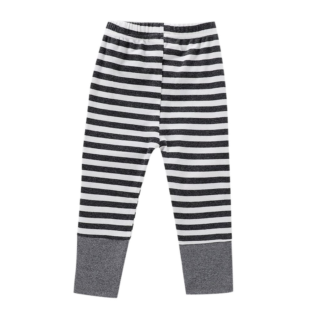 Fleece Leggings Infant Newborn Baby Girls Striped Patchwork Pants Trousers Leggings Outfits (Dark Gray, 0-6 Months)