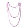 1920s Pearls Necklace Long Fake Pearls Necklace Retro Vintage Imitation Pearls Layered Necklace Pearl Strand Costume Jewelry for Women -Pink view 1