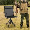 Tangkula Hunting Chair, 360 Degree Silent Swivel Blind Chair with 4 Adjustable Legs, Foot Pads & Armrests, Portable Folding Hunting Chairs for Blinds, Fishing, Camping view 2