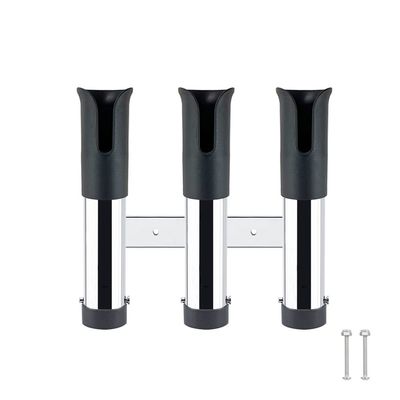CUREOL 3 Tubes Link Slotted Rod Holders Boat Fishing Rod Rack Holder Portable Pole Tube Mount Bracket Socket Rack Accessories (Color : Silicone Band Black A)