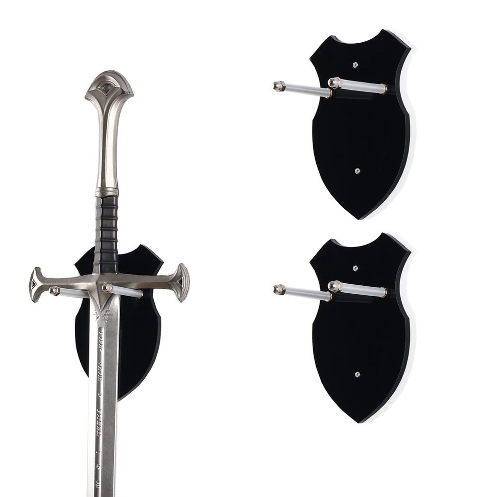 WANLIAN Sword Stand Wall mounted sword rack - Vertical Display, Black 2 Sets