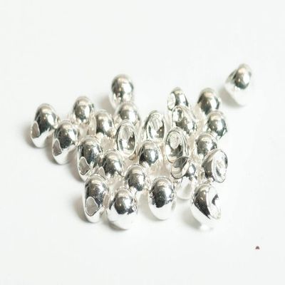 Blue Wing Olive Offset Tungsten Bead for Fly Tying - 100 Pack (Silver 3.2 mm (1/8'))
