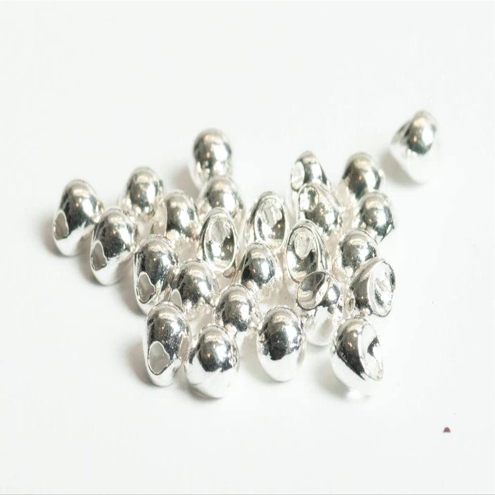 Blue Wing Olive Offset Tungsten Bead for Fly Tying - 100 Pack (Silver 3.2 mm (1/8'))