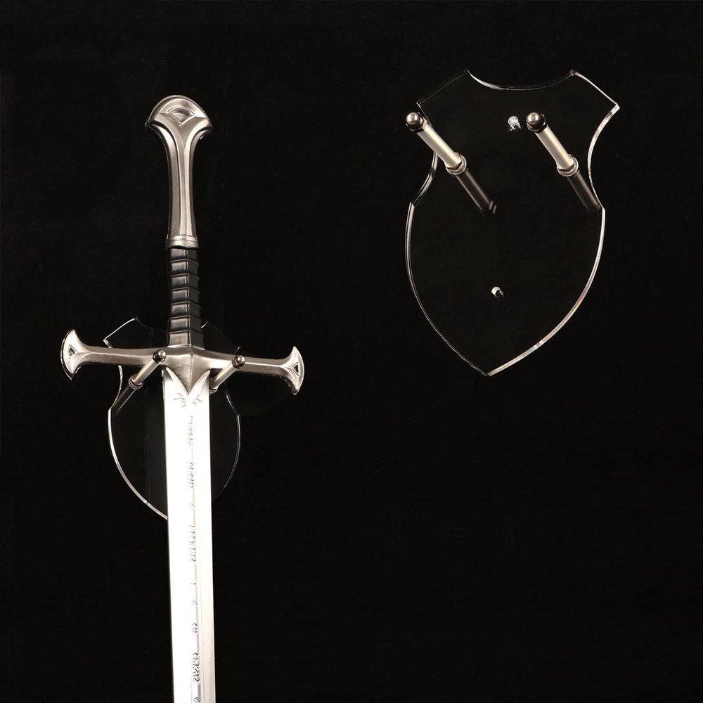 WANLIAN Sword Wall Mount - Stand, Hook, Display Hanger for Sword, Dagger, Axe, Keyblade - Vertical Display (Transparent, 1 Set)