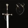 WANLIAN Sword Wall Mount - Stand, Hook, Display Hanger for Sword, Dagger, Axe, Keyblade - Vertical Display (Transparent, 1 Set) view 1