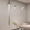 WANLIAN Sword Wall Mount - Stand, Hook, Display Hanger for Sword, Dagger, Axe, Keyblade - Vertical Display (Transparent, 1 Set) view 3