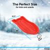 Superio Toboggan Snow Sled- 37 Plastic Slider for Kids and Adults- Heavy Duty Sled for 1 Rider with Pull Ropes for Downhill Sledding, Winter Outdoor Sports, (Red, Blue, Green) view 2