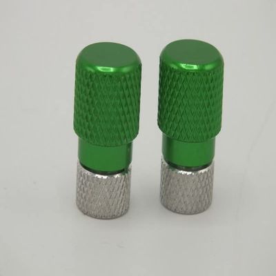 Anodized Aluminum Alloy Schrader/Presta Valve Cap Set (Green)