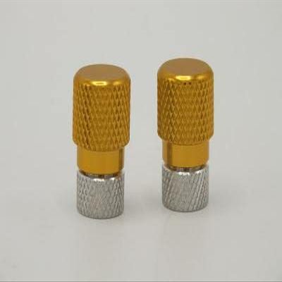 Anodized Aluminum Alloy Schrader/Presta Valve Cap Set (Gold)