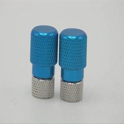 Anodized Aluminum Alloy Schrader/Presta Valve Cap Set (Blue)