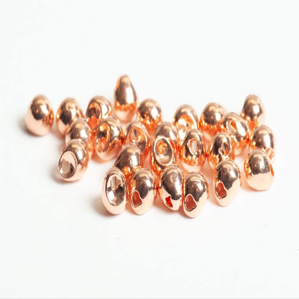 Blue Wing Olive Offset Tungsten Bead for Fly Tying - 100 Pack (Copper, 3.8 mm (5/32'))