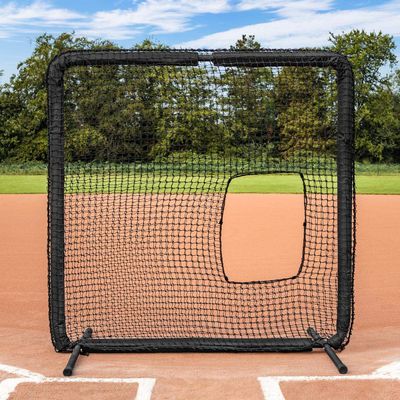 FORTRESS Pro Softball Pitching Screen | 7Fft x 7ft | Heavy-Duty Net | Galvanized Steel Frame