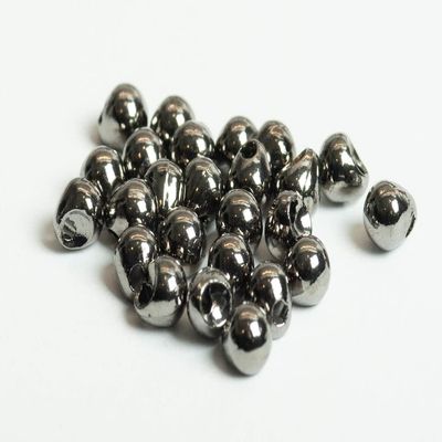 Blue Wing Olive Offset Tungsten Bead for Fly Tying - 100 Pack (Black Nickel, 3.8 mm (5/32'))