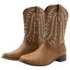 Searchers SC200917BRM Brown Cowboy Boots Square Toe Embroidered Western Boot Mens Size Medium, 8/9 view 3