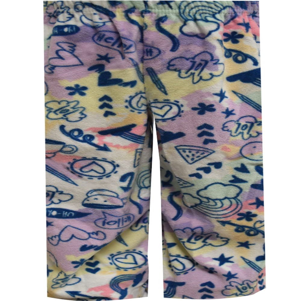 American Marketing Enterprises INC Girls Tie Dye Notebook Doodle Sketches Girls Fleece Lounge Pants (8) White