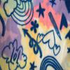 American Marketing Enterprises INC Girls Tie Dye Notebook Doodle Sketches Girls Fleece Lounge Pants (8) White view 2