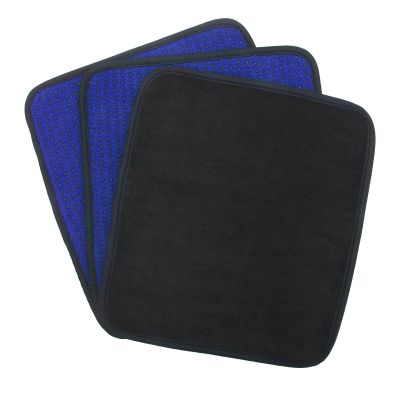 Anglekai 3 Pack Bowling Ball Towels, 10" x 8" Microfiber Bowling Shammy Accessories with Easy-Grip Dots Non-Slip (Blue)