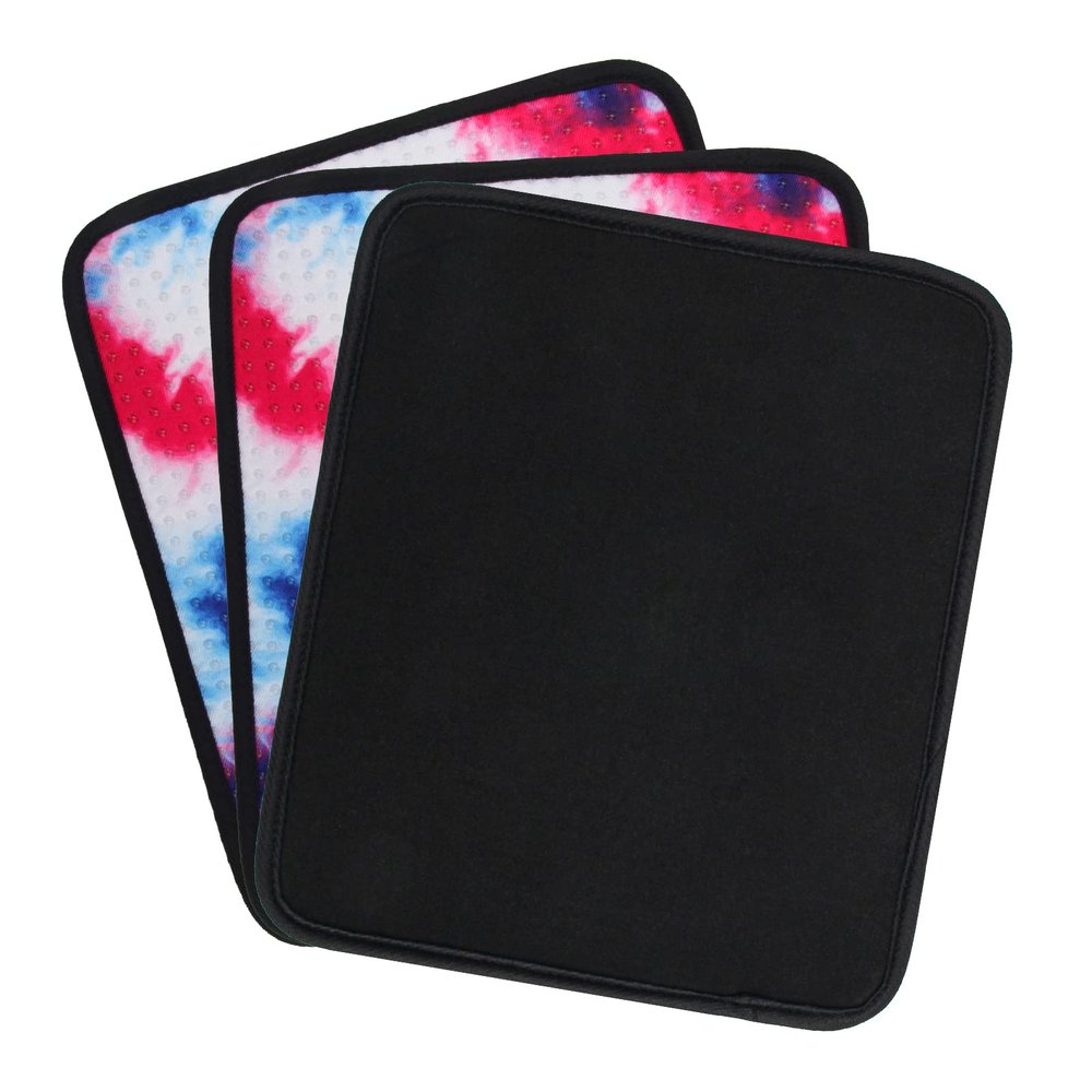 Anglekai 3 Pack Bowling Ball Towels, 10" x 8" Microfiber Bowling Shammy Accessories with Easy-Grip Dots Non-Slip (Colorful)