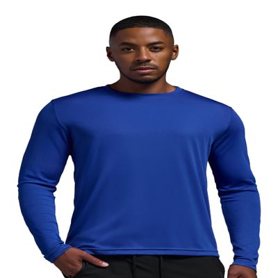 Expert Brand USA-Made Men's Drimax Dry Fit Athletic Long Sleeve Shirt, Royal Blue, 2XL