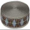 Country Brook Design - Blue & Brown Diamond Ribbon on Silver Nylon Webbing Closeout (3/4 Inch, 5 Yards) view 1