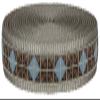 Blue & Brown Diamond Ribbon on Silver Nylon Webbing Closeout (1 Inch, 10 Yards) view 1