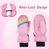 UTTPLL Toddler Mittens Infant Baby Winter Gloves Lined Fleece Warm Waterproof Ski Snow Gloves for Baby Girls Boys Pink 2-3T view 4