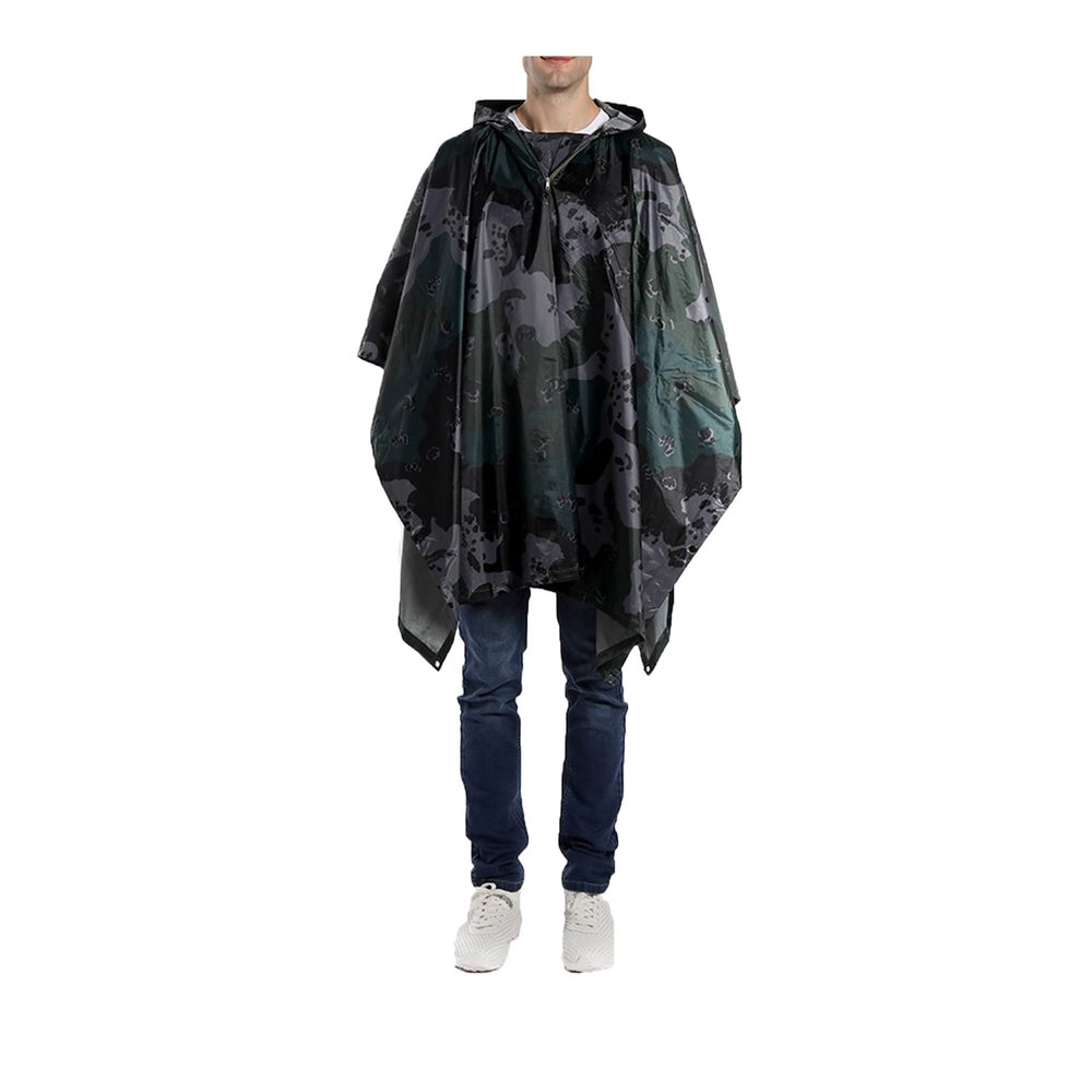 Bestgift McIntosh Cape Adult One Piece McIntosh Hiking Outdoor Cycling Rain Poncho camouflage green one size