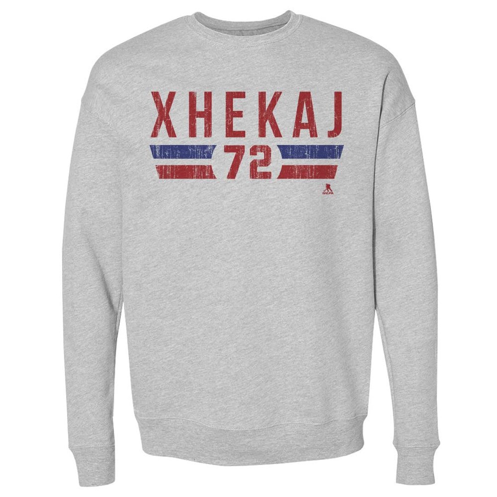 500 LEVEL Arber Xhekaj Sweatshirt (Crew Sweatshirt, XX-Large, Heather Gray) - Arber Xhekaj Montreal Font