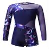 Sxiwei Kids Girls Long Sleeve Gymnastics Leotard Ballet Dance Bodysuit Boyleg Short Unitard Biketard Navy Blue 10 Years view 1