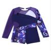 Sxiwei Kids Girls Long Sleeve Gymnastics Leotard Ballet Dance Bodysuit Boyleg Short Unitard Biketard Navy Blue 10 Years view 4