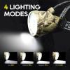 DUMPMAN Camo Coon Hunting Lights Headlamp for Coyotes Hog Predators, Rechargeable & Waterproof, 6 Lighting Modes, 4 Powerful LEDs (White Red Green Amber) Night Working view 4