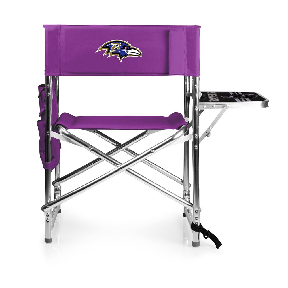 PICNIC TIME NFL Baltimore Ravens Sports Chair with Side Table, Beach Chair, Camp Chair for Adults