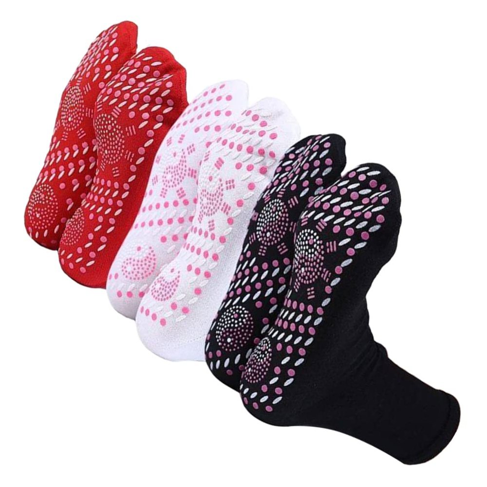 Healeved 3Pairs Foot Massage Socks for Women Men Self-Heating Socks Washable, Comfortable, Breathable, Thermal Circulation Acupressure Mid-Calf Thermal for Camping Outdoor Activities