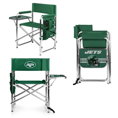 PICNIC TIME NFL New York Jets Sports Chair with Side Table, Beach Chair, Camp Chair for Adults