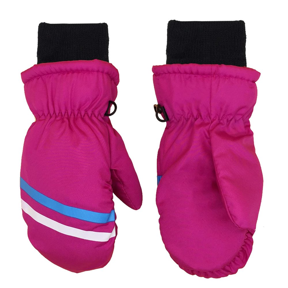 UTTPLL Toddler Mittens Infant Baby Winter Gloves Lined Fleece Warm Waterproof Ski Snow Gloves for Baby Girls Boys Rose Red 2-3T