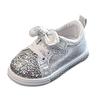 Boys Sequins Shoes Baby Girls Children Crystal Bling Sport Bowknot Baby Shoes Run Shoes for Baby Girls (Silver, 3-3.5 Years) view 1
