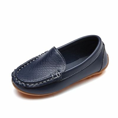 Leather Shoes Casual Lazy Children Sport Sneaker Boat Solid Girls Kid Boys Baby Shoes Toddler Slipper (Dark Blue, 27)