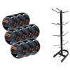 French Fitness Dual Grip Medicine Ball Set of 10 (6 to 25 lbs) w/Rack (New) view 1
