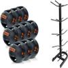 French Fitness Dual Grip Medicine Ball Set of 10 (6 to 25 lbs) w/Rack (New) view 2