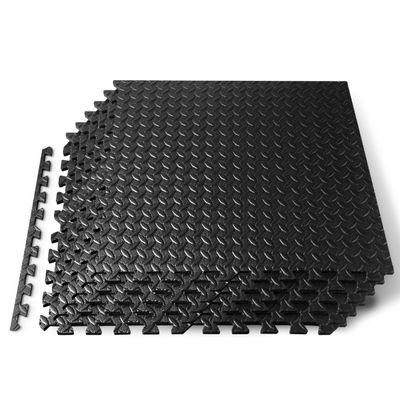 SQUATZ Thick Puzzle Exercise Mat Foam Interlocking Tiles Protect Floors from Gym Equipment Exercise, Durable Non-Skid, Kid Baby Family Safe Easy to Assemble, 24 x 24 inch, 6 Tiles, Black